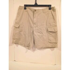 Polo Ralph Lauren Cargo Shorts Mens 36 Khaki Tan Preppy Relaxed Fit Black Pony
